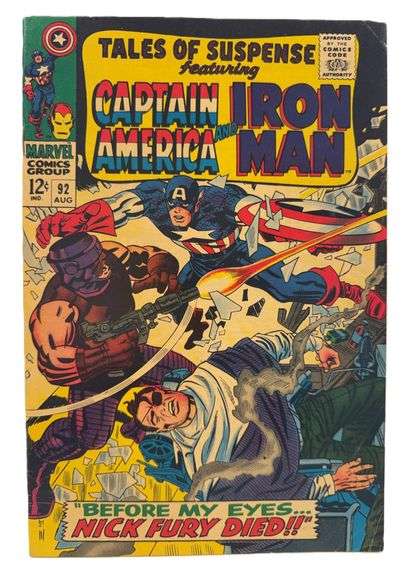 Tales of Suspense #92 (1967) – Captain America & Iron Man in “Before My Eyes… Nick Fury Died!” Silve