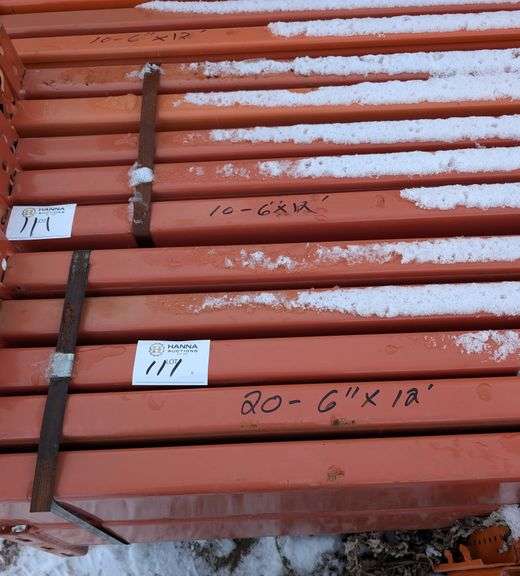 40 Heavy-Duty Pallet Rack Beams – 6" x 10', Orange