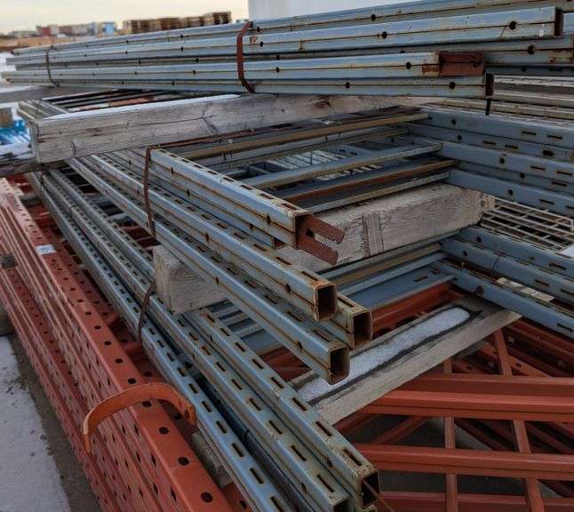 (15) Pallet Rack Uprights (25" x 8') with Cross Beams