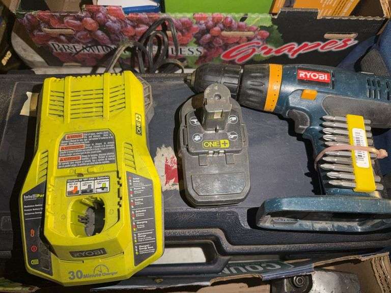 Ryobi 18V Cordless Drill, Battery, Charger