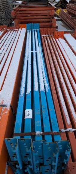 10 Heavy-Duty Pallet Rack Beams – 4" x 9', Blue