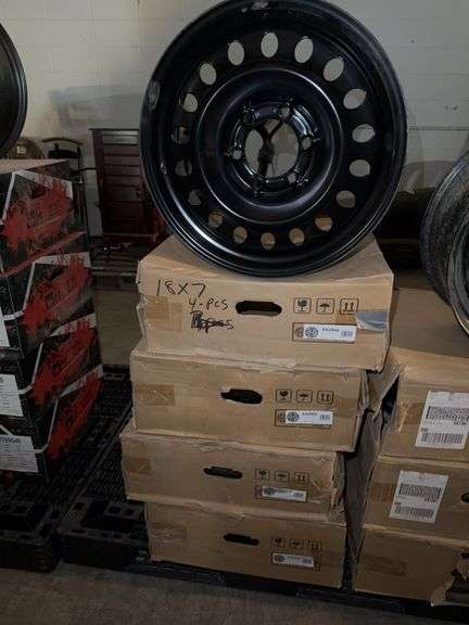 4 Units Black Steel Wheel Rim (18x7)