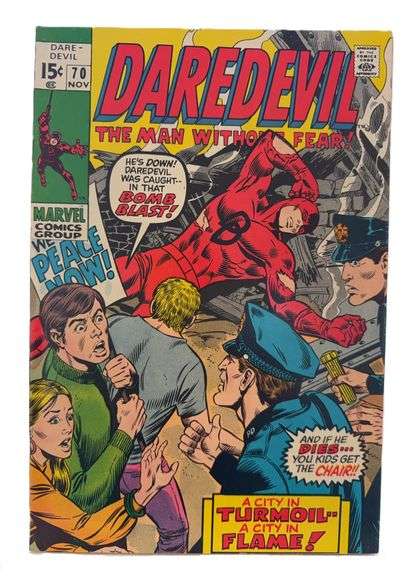 Daredevil #70 (1970) – Silver Age Marvel Classic: “A City in Turmoil, A City in Flames!”