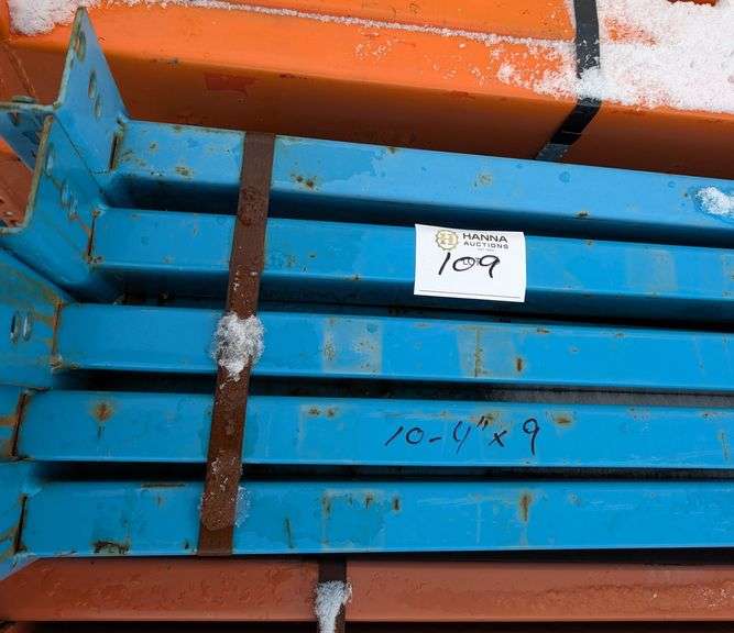 10 Heavy-Duty Pallet Rack Beams – 4" x 9', Blue