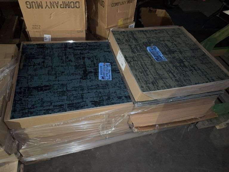 Pallet of Kinetex Prefix Peel and Stick Carpet Tile (Blue & Green)