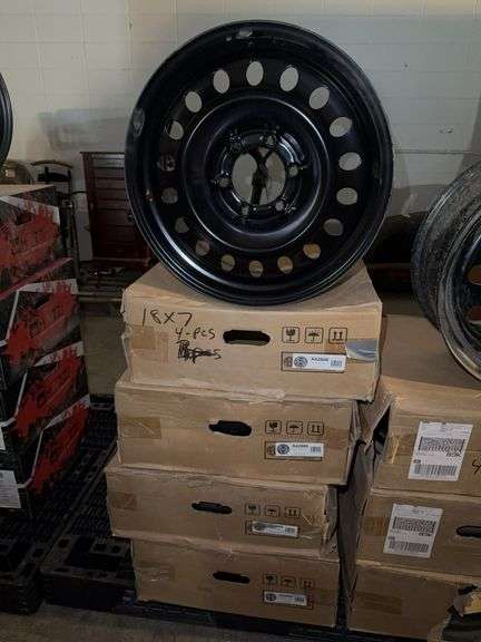 4 Units Black Steel Wheel Rim (18x7)