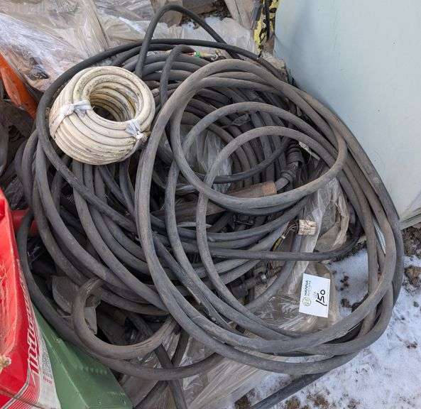 Lot of Heavy-Duty Industrial Cables and Hoses – Mixed Lengths and Gauges