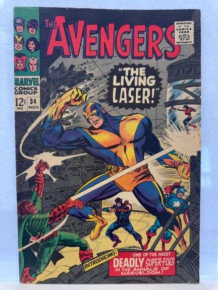 Avengers #34 (1966) – First Appearance of the Living Laser – Silver Age Marvel Key