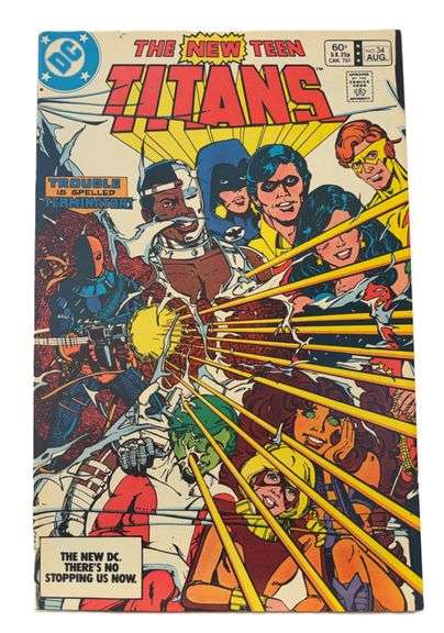 The New Teen Titans #34 (1983) – Deathstroke Strikes in “Trouble is Spelled Terminator!”