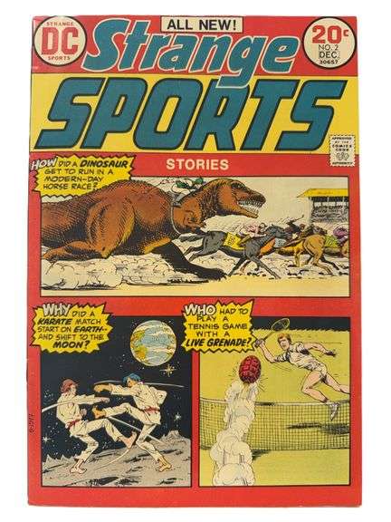 Strange Sports Stories #2 (1973) – Dinosaurs, Moon Karate, and Grenade Tennis!