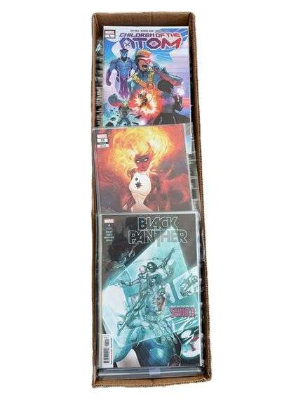 Assorted Marvel Long Box - Avengers, Black Panther, Children of the Atom #1, Etc.