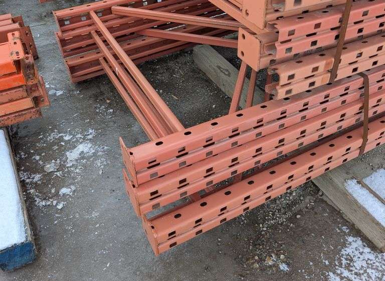 (4) Heavy-Duty Pallet Rack Uprights (42" x 12')