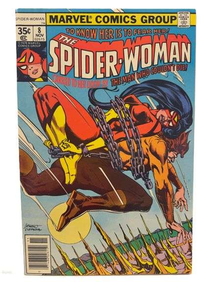 Spider-Woman #8 (Marvel Comics, 1978) – Bronze Age Classic Featuring “The Man Who Couldn’t Die”!