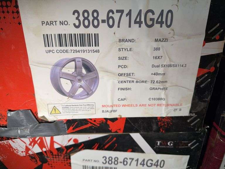 4 Units MZZI Wheel Rim. (16x7)