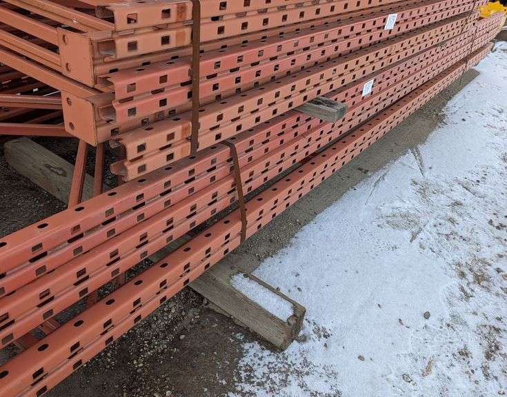 (4) Heavy-Duty Pallet Rack Uprights (42" x 12')