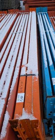 6 Heavy-Duty Pallet Rack Beams – 6" x10', Orange