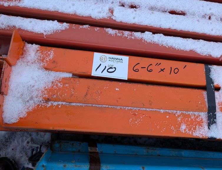 6 Heavy-Duty Pallet Rack Beams – 6" x10', Orange