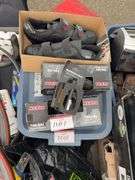 Assorted Sports Gear, Bike/Running Shoes, and Disassembled Bicycle