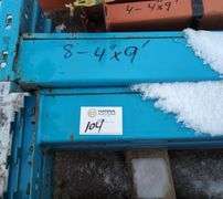 (8) Heavy-Duty Pallet Rack Beams (4" x 9')