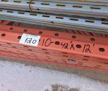 (10) Heavy-Duty Pallet Rack Uprights (42" x 12')