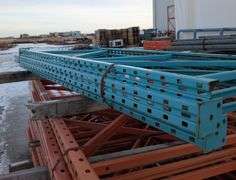 (3) Heavy-Duty Pallet Rack Uprights (42" x 8')