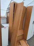 Plastic Storage Unit w/ Iron & Board and Wooden Shelves (2x)