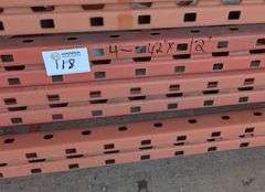 (4) Heavy-Duty Pallet Rack Uprights (42" x 12')