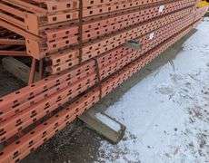 (4) Heavy-Duty Pallet Rack Uprights (42" x 12')