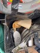 Assorted Sports Gear, Bike/Running Shoes, and Disassembled Bicycle