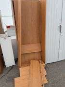 Plastic Storage Unit w/ Iron & Board and Wooden Shelves (2x)