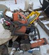 Pallet of Miscellaneous Electric Motors, Magnetic Drill, Breakers & Hardware