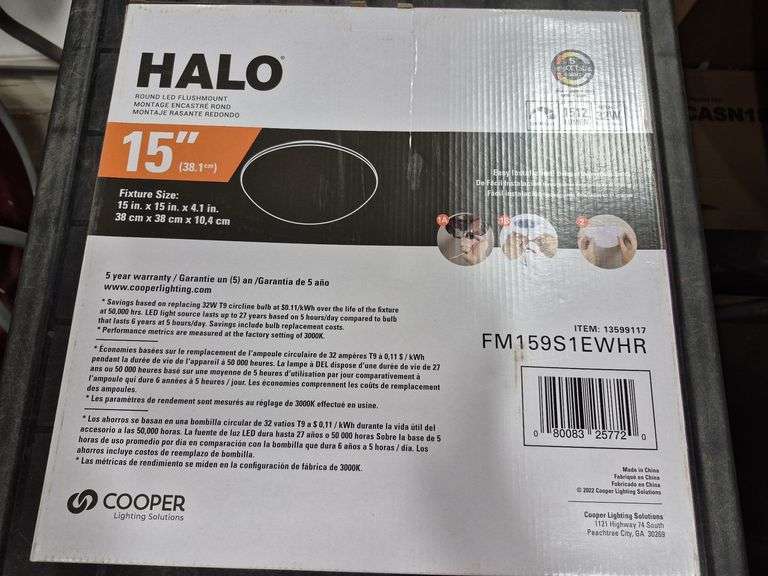 Halo 15" Surface Mount Light with 5 Selectable Colors (Unused)
