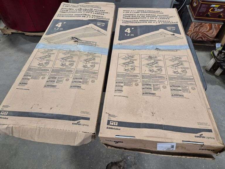 2 High Bay Open Luminaires, 4 or 6 Lamp Configuration (48" x 20")