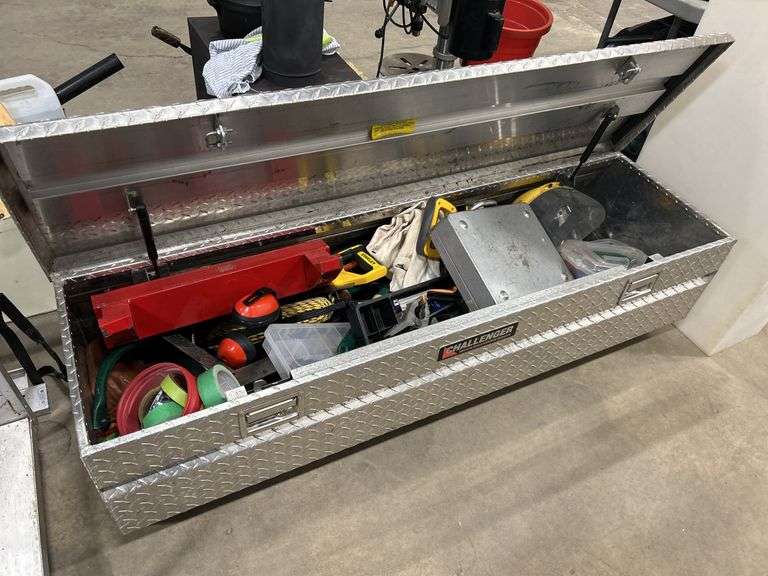 Aluminum Truck Box with Assortment of Tools