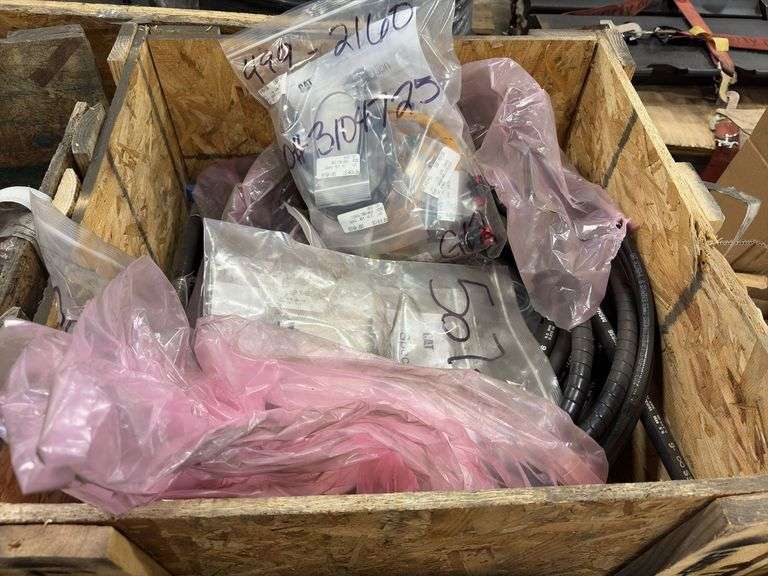 Crate with CAT branded Hydraulic Hoses & Components (Unused)