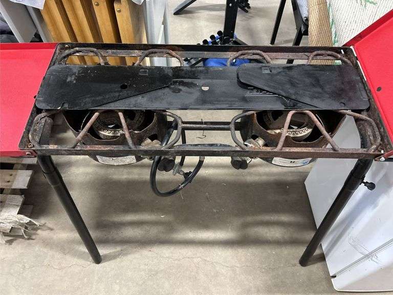 Propane Grill, Cast Iron Pan & TV Trays