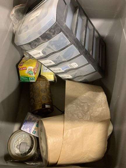 Rolls of Label Stickers, Old Pot & Pan and Misc.
