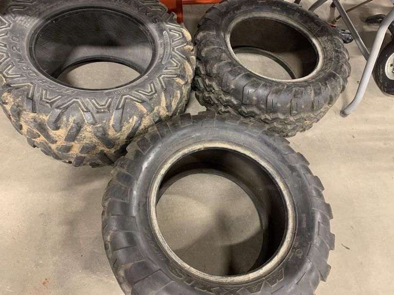 3 Tires(2-maxxis brand 26x10-14, 1-maxxis 27x11.00R14)