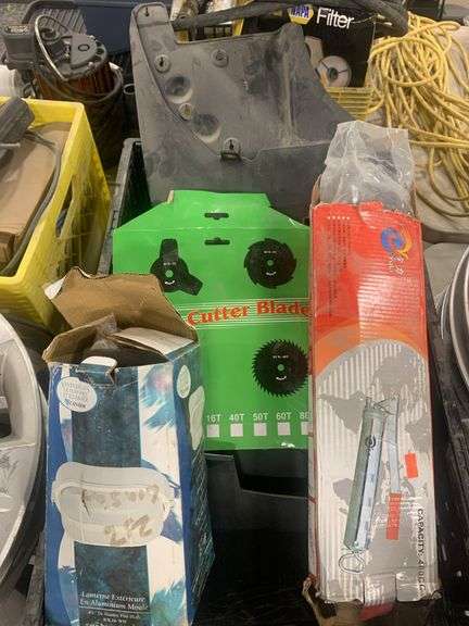 Grease Gun,Brush Cutter Blade, Aluminum Lantern and Splash Guard