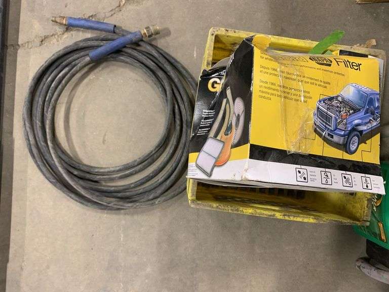Various Car Filters and Air Pressure Hose