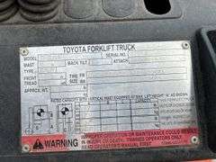 2003 Toyota 1FGU18 3500 lbs. Forklift