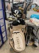 Golf Bag w/ a Set of Golf Clubs(Ashley Brand)and Golf Balls and Golf Tees
