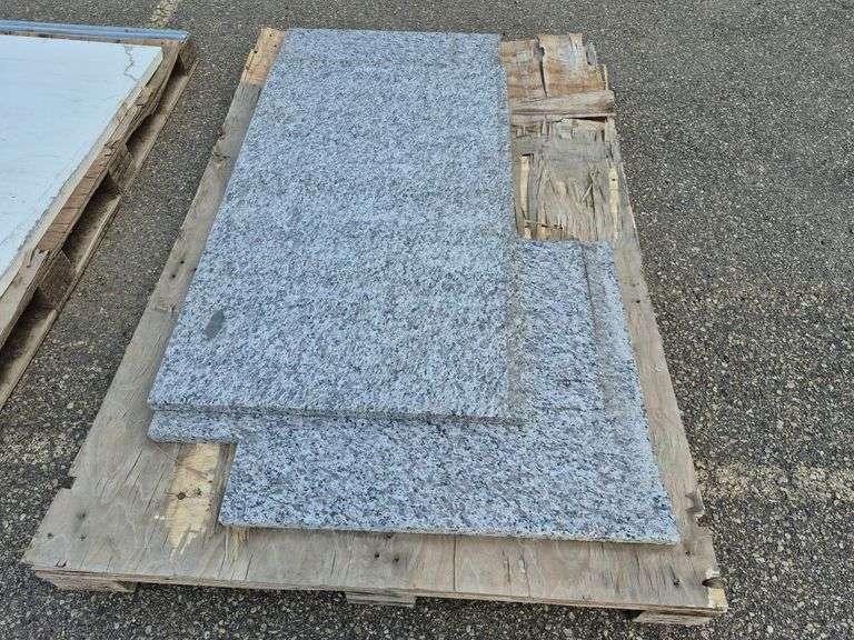 2 Slabs of Granite (Beige/Grey/Black/White Speckled Pattern)