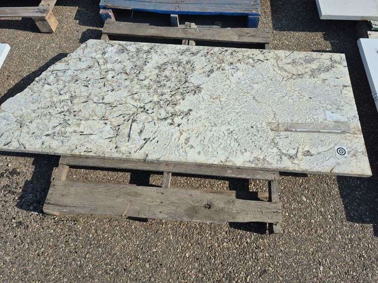 Slab of Granite (White/Grey/Beige/Black Veining Pattern)