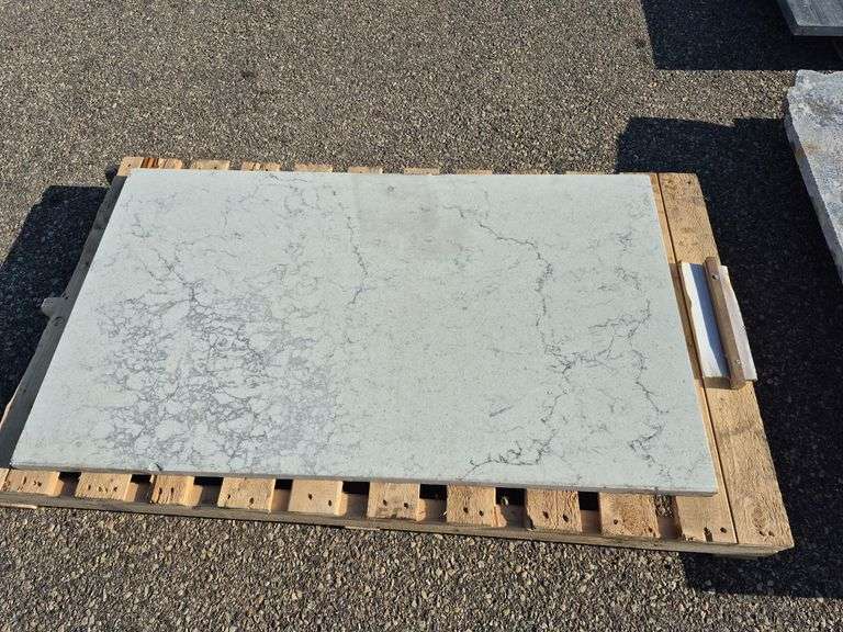 Slab of Granite (White in Color with Grey Veining Pattern)