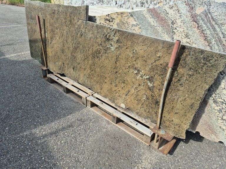 Slab of Granite Irregular Shape (Brown with Grey and Black Veining Pattern)