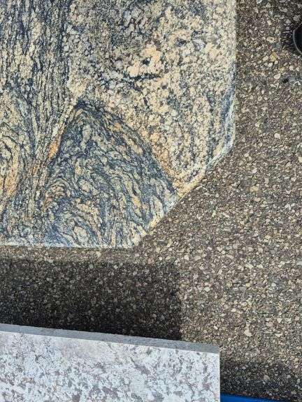 Slab of Granite (Grey/Black/Beige Veining Pattern)