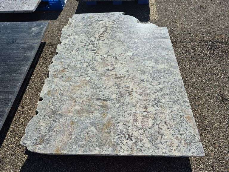 Slab of Granite Irregular Shape (White/Grey/Black/Beige Marbling Pattern)