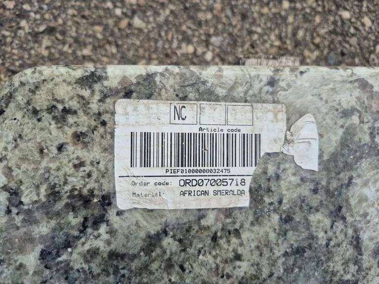 Slab of Granite Irregular Shape (Green/Beige/White/Grey Veining Pattern)