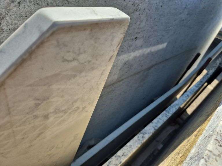 Slab of Granite Irregular Shape (White with Grey Veining)